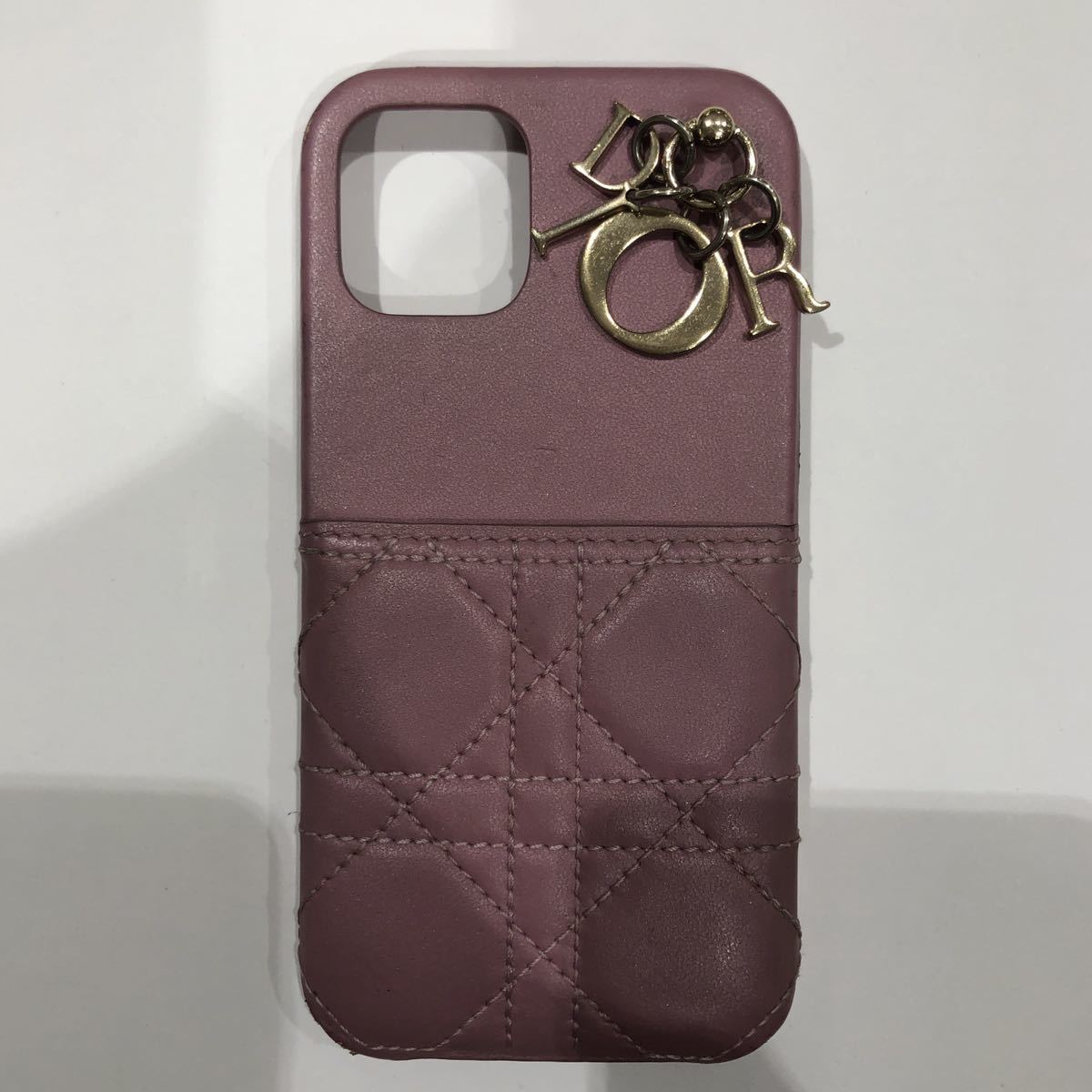 【Christian Dior 】クリスチャンディオール iPhoneケース 47-MA-1211 レザー ピンク ゴールド ロゴチャーム レディース ts202312