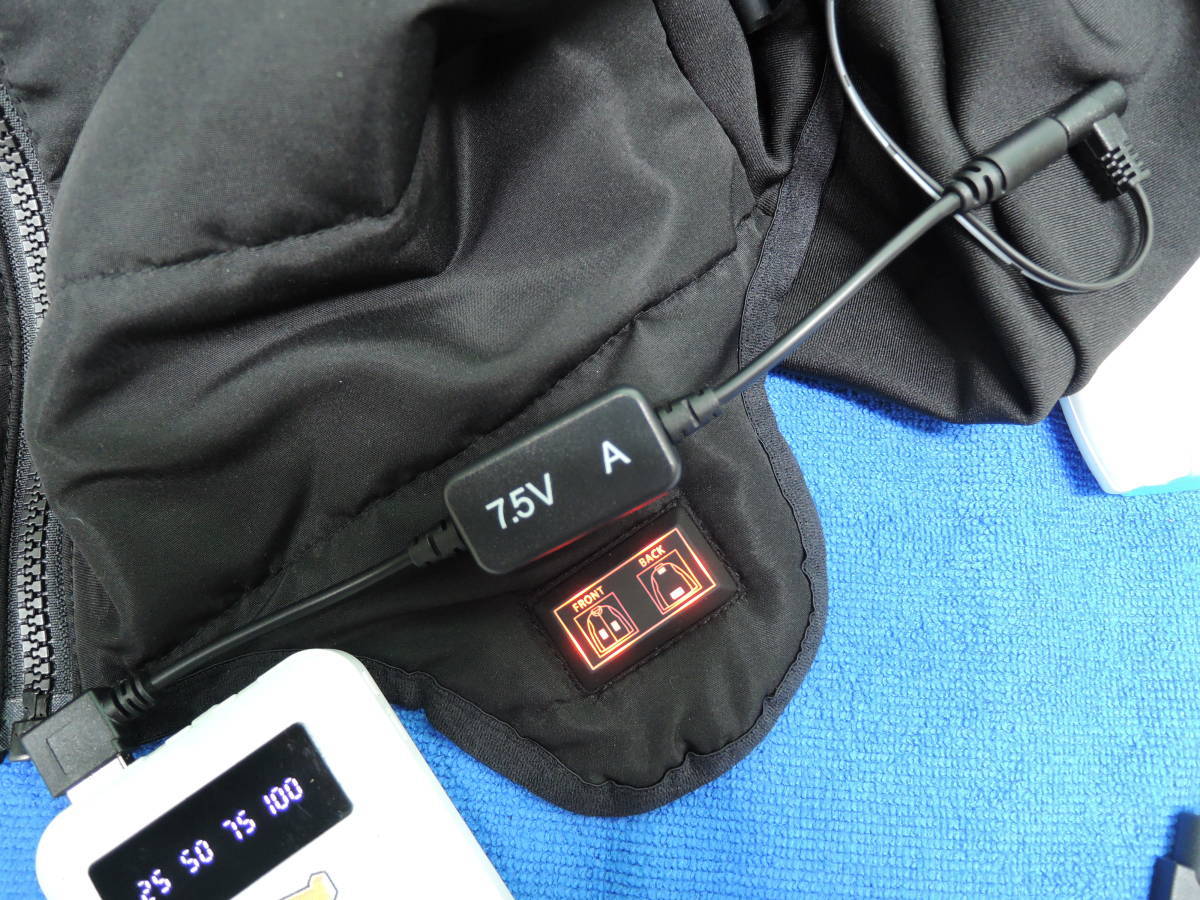 ワークマン デュアル4ヒーター2WAYジャケット(WZ5400 )をモバイルバッテリーで使える USB変換ケーブル 7.5V昇圧 ウィンドコア 防寒 即納 ③_画像1