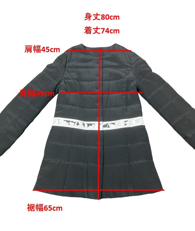■未使用保管品■レオナール LEONARD シルク 中綿 コート ブラック レディース サイズ40 Ｌサイズ相当 T215_画像10