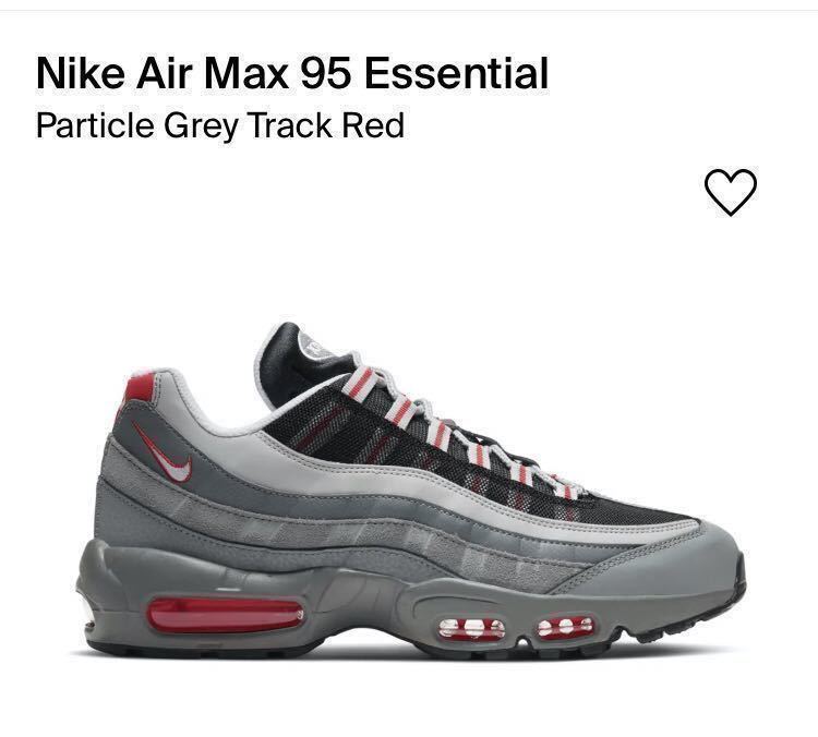 大人気 キムタク着用 完売 NIKE AIR MAX 95 ESSENTIAL エアマックス95 エッセンシャル　トラックレッド/ホワイト-パーティクルグレー28cm _画像1