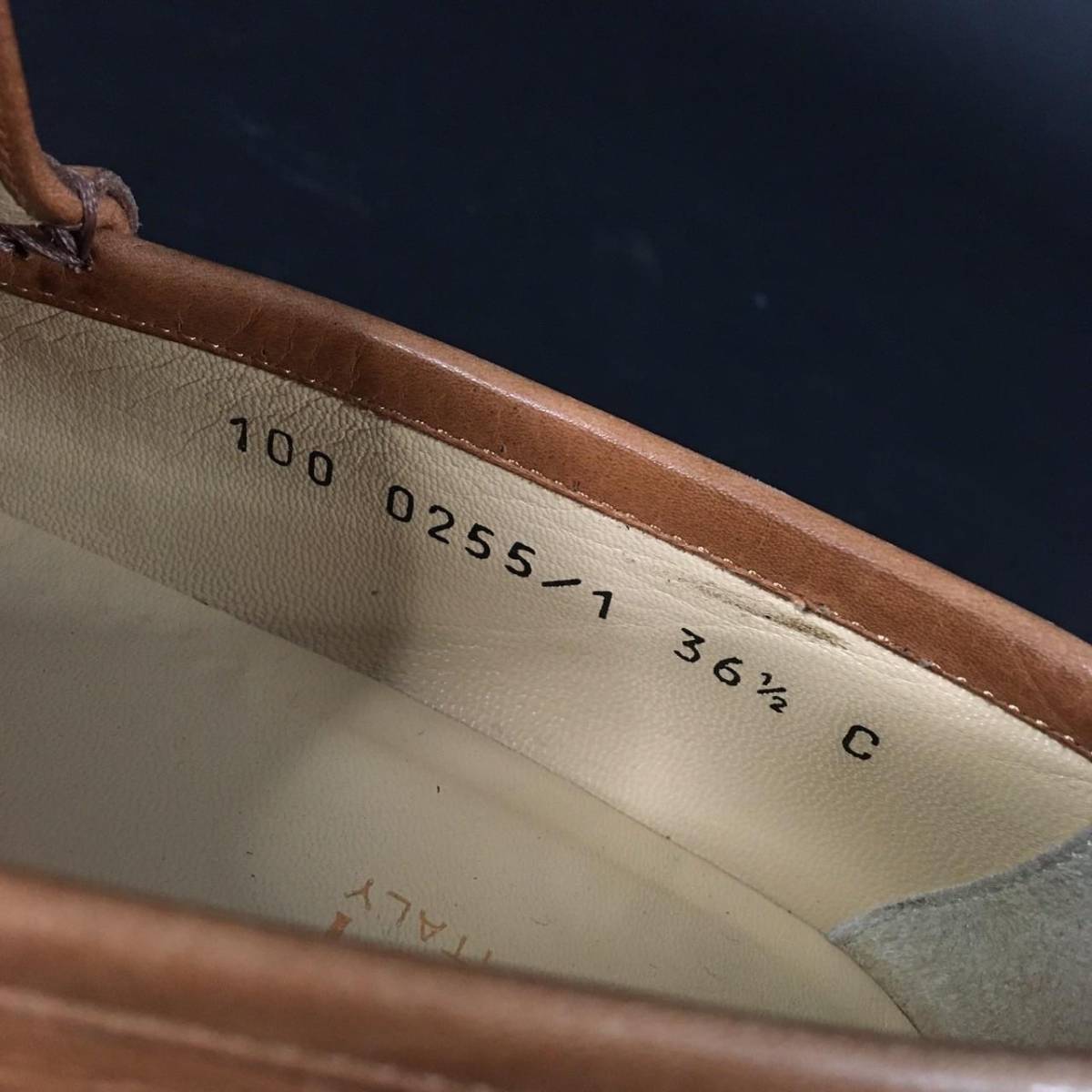 ER1106-13-3 グッチ GUCCI シューズ ローファー ビット 100 0255/1 レザー 36.5 24CM 茶 ブラウン レディース 80サイズの画像7