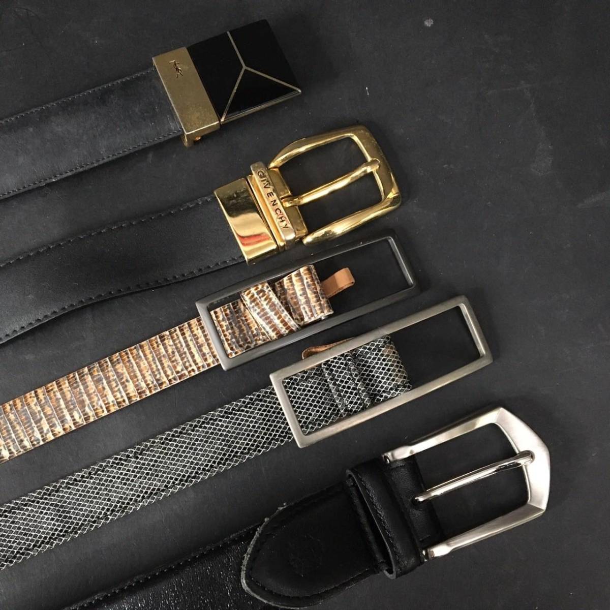 ER1123-41-3 Armani Takeo Kikuchi YSL Givenchy other leather belt 5ps.@ summarize 60 size 