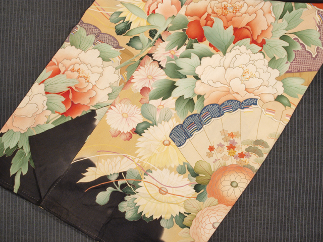  antique ] hinoki cypress ... flower writing .. black . length of a sleeve 161 TAAD01056 manner comfort 