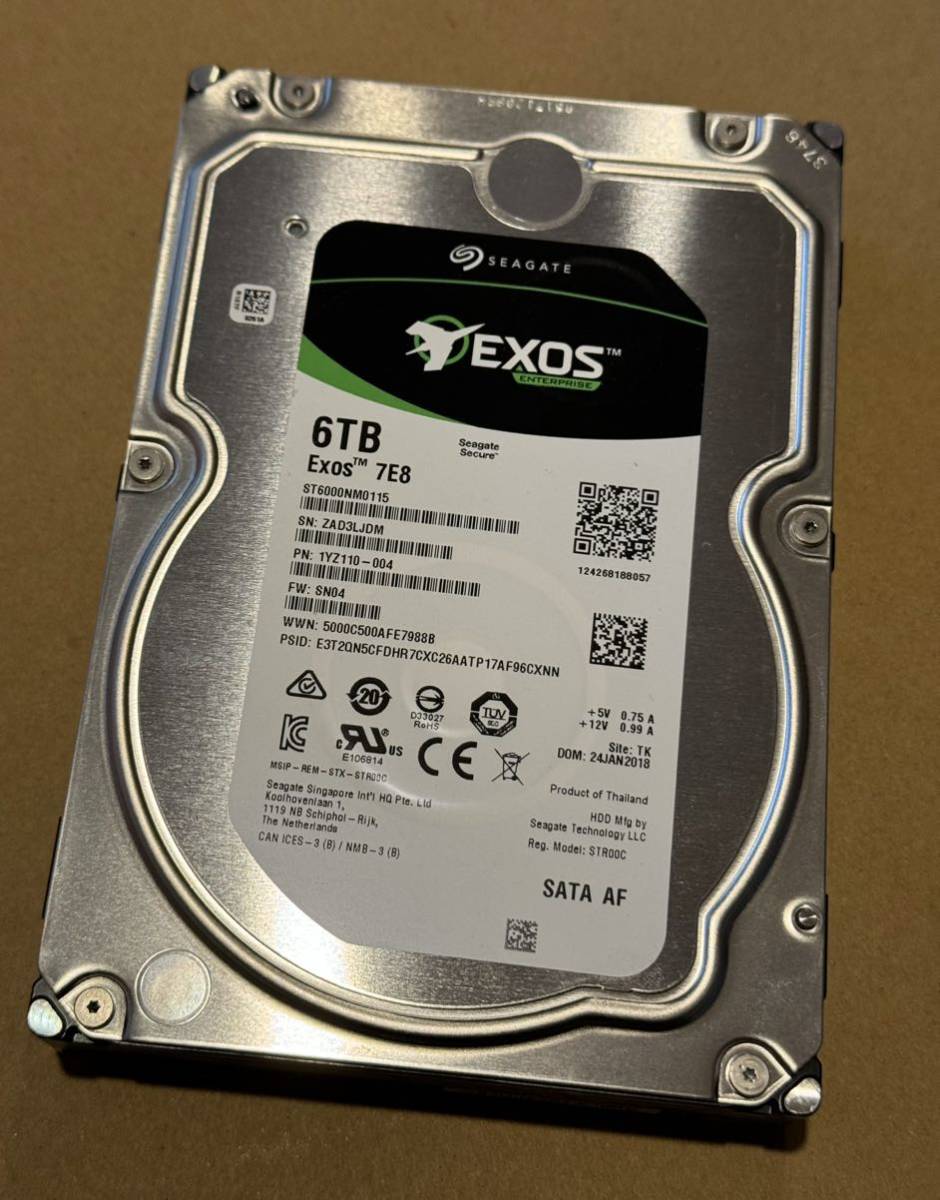 ★動作保証★6TB 3.5インチ SATA HDD SEAGATE EXOS ST6000NM0115 送料520 検品済み JDM_画像1