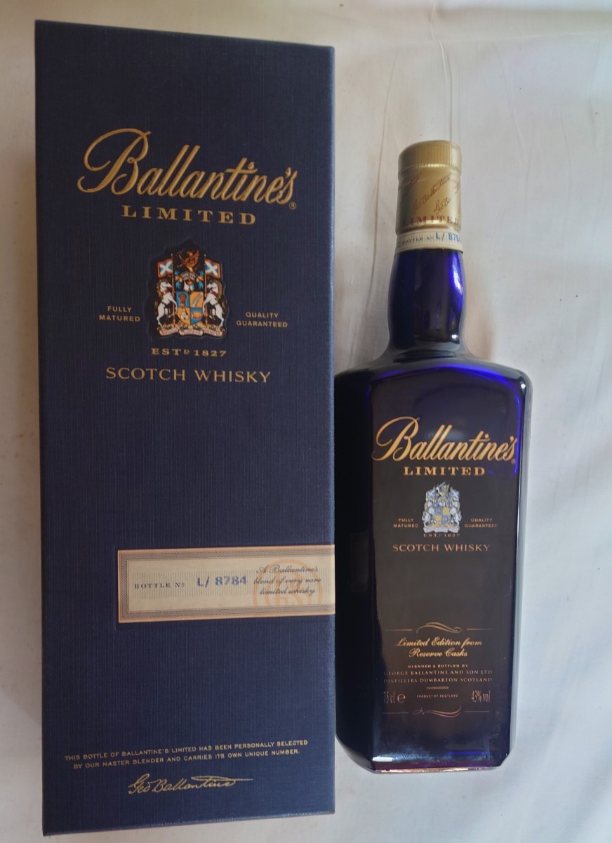 バランタイン リミテッド ブルーボトル 旧ボトル古酒 ＊箱付 750ml 43% スコッチウイスキー Ballantine's Limited　シリアルナンバー