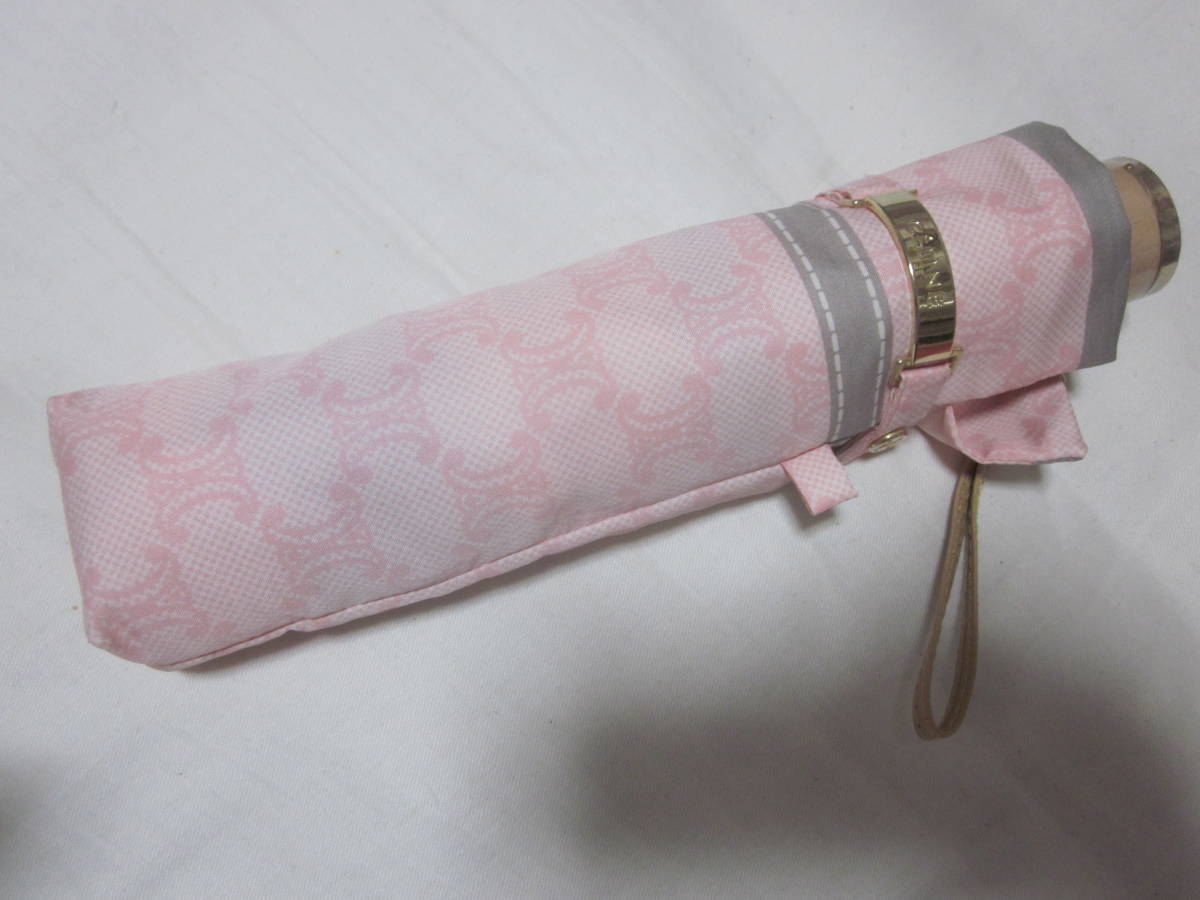 #[CELINE]#[ Celine ]#[ folding umbrella folding umbrella ]#[ pink total pattern ]#[ unused ]# umbrella Trio mf Macadam 