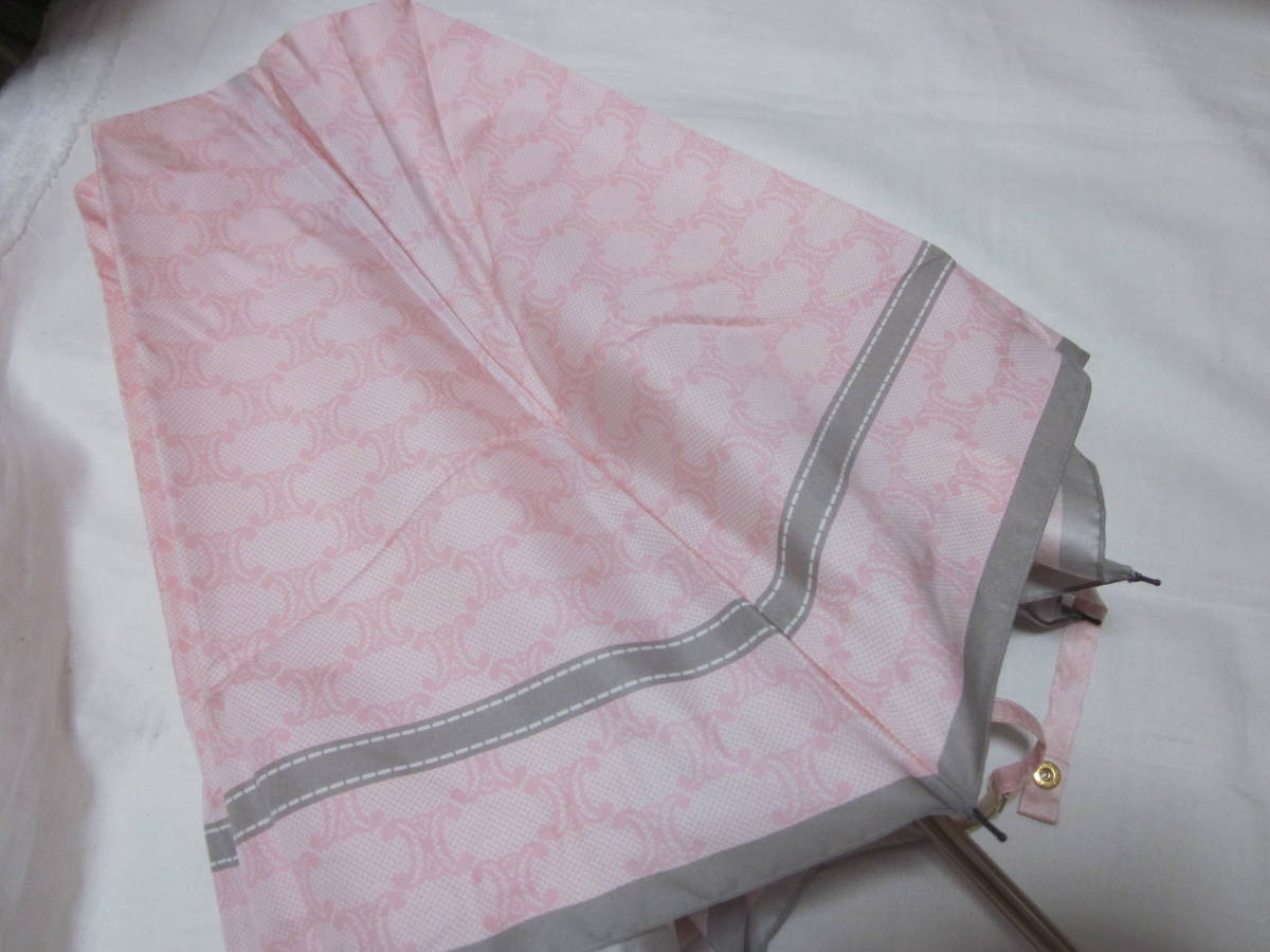 #[CELINE]#[ Celine ]#[ folding umbrella folding umbrella ]#[ pink total pattern ]#[ unused ]# umbrella Trio mf Macadam 