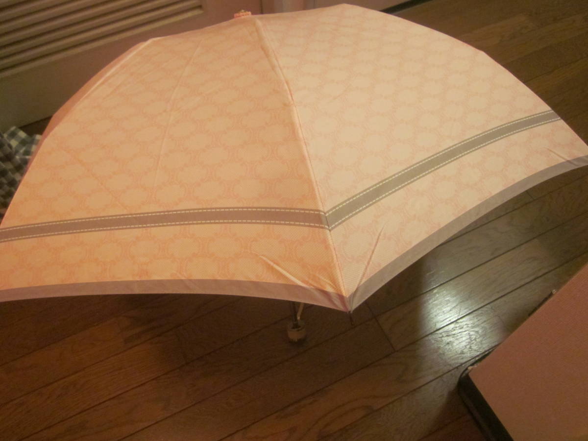 #[CELINE]#[ Celine ]#[ folding umbrella folding umbrella ]#[ pink total pattern ]#[ unused ]# umbrella Trio mf Macadam 