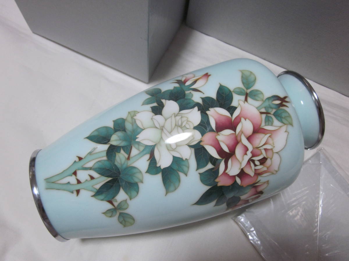 □【安藤七宝店】□【薔薇 バラ】□【花瓶】□【未使用】□【高 □【安藤七宝店】□【薔薇 バラ】□【花瓶】□【未使用】□【高