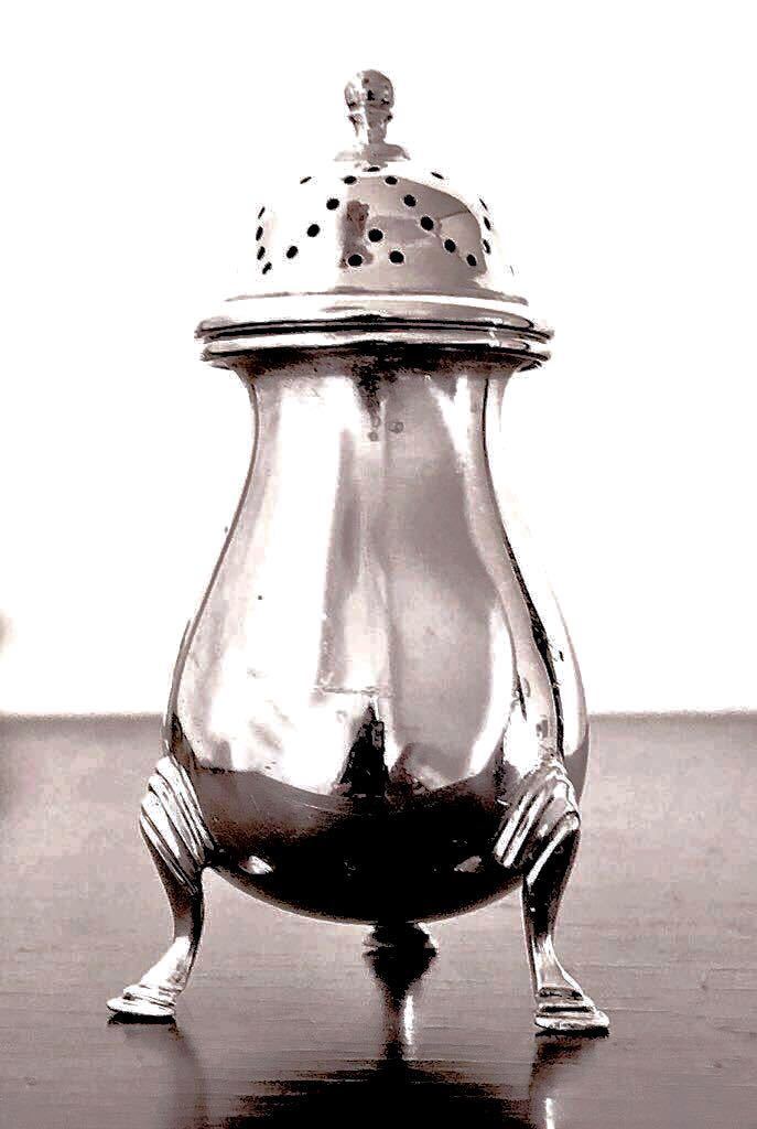 英国アンティーク ソルト/ペッパー クロウスタンド付 カトラリー調味料入 大型 シルバー純銀53.7g バーミンガム ジョージ5世 1935年 EC社