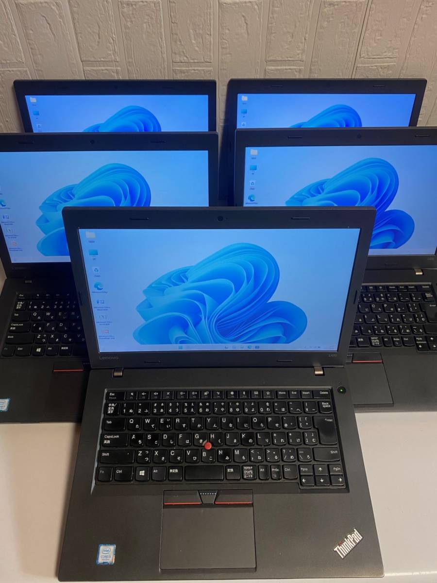 送料無料 5台セット Lenovo ThinkPad L470 第7世代Core-i3 7100U 2.4Ghz(仮想クアッドコア)/メモリ4GB/HDD320GB/Wi-Fi//Win11Pro64Bit ④