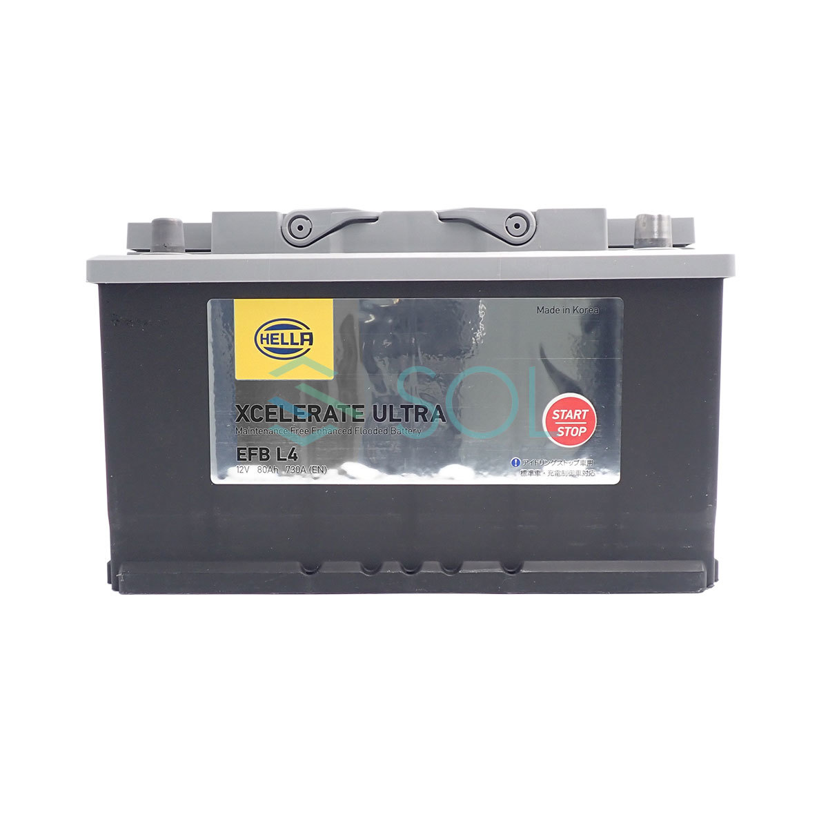 HELLA製 EFB バッテリー LN4 80AH 730A EFB-L4 アウディ A6 A7 Q5 C7 S6 4G 8R 欧州車 アイドリングストップ車 出荷締切18時_画像2