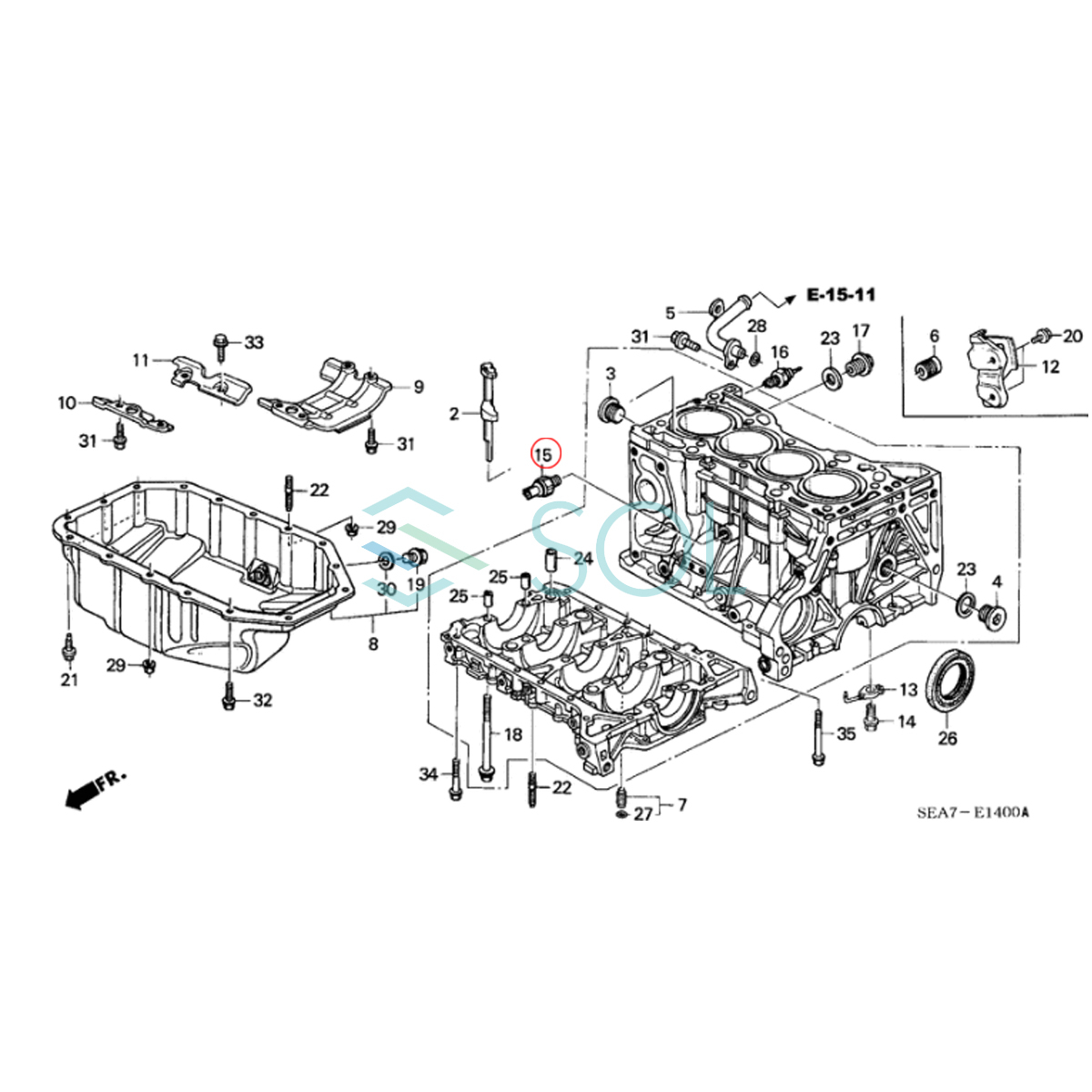 ホンダ アクティ トラック バン(HA6 HA7 HH5 HH6) バモス ホビオ(HM1 HM2 HM3 HM4 HJ1 HJ2) ノックセンサー Oリング付 30530-PXH-003_画像3