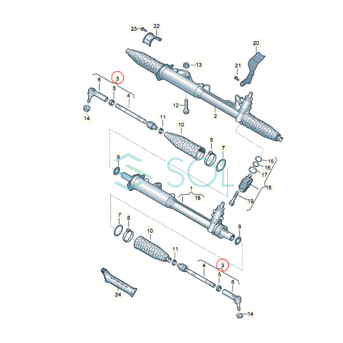 アウディ Q7(4LB) ステアリング タイロッド ASSY ナット付 左側 7L0422803A 7L0422803B 7L0422803C 7L0422803D 出荷締切18時_画像5