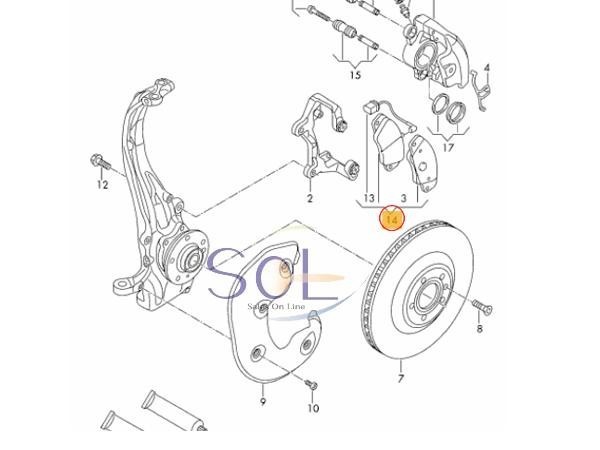 アウディ A4(8K) A5(8T 8F) A6(4G) A7(4G) Q5(8R) フロント ブレーキパッド ブレーキパット 左右セット パッドセンサー付 8K0698151H_画像2