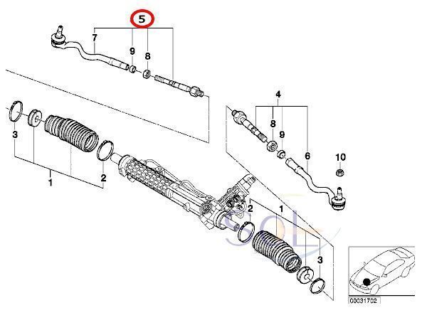 BMW E46 E85 E86 Z4 ステアリング タイロッド 右側 318i 320i 323i 325i 328i 330i Z4 2.2i 2.5i 3.0i 3.0si 32106777504 出荷締切18時_画像2