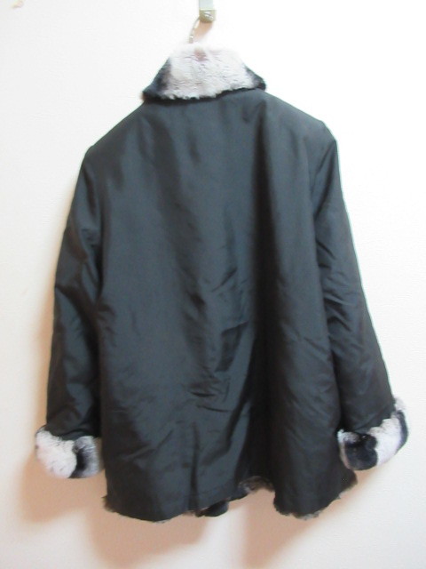東京スタイル LEPORTE リバーシブル レッキス 毛皮 と シルクコート ジャケット M_画像3
