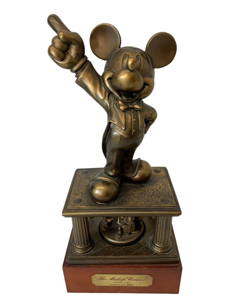 ディズニー ミッキーマウス ブロンズ像風 オルゴール 第一生命 オブジェ 置物 ジャンク_画像1