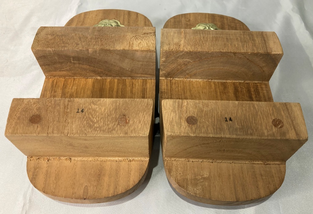 * Showa Retro men's geta unused goods * wooden two sheets tooth another . geta 22.5cm ( for man * black * suede ) men's geta / two sheets tooth geta / kimono small articles / wooden geta /Lz160