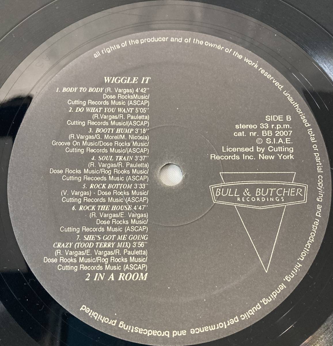 2 In A Room Wiggle It【Italy盤/試聴検品済】Hip-Hop/House/12inch/LPレコード_画像6