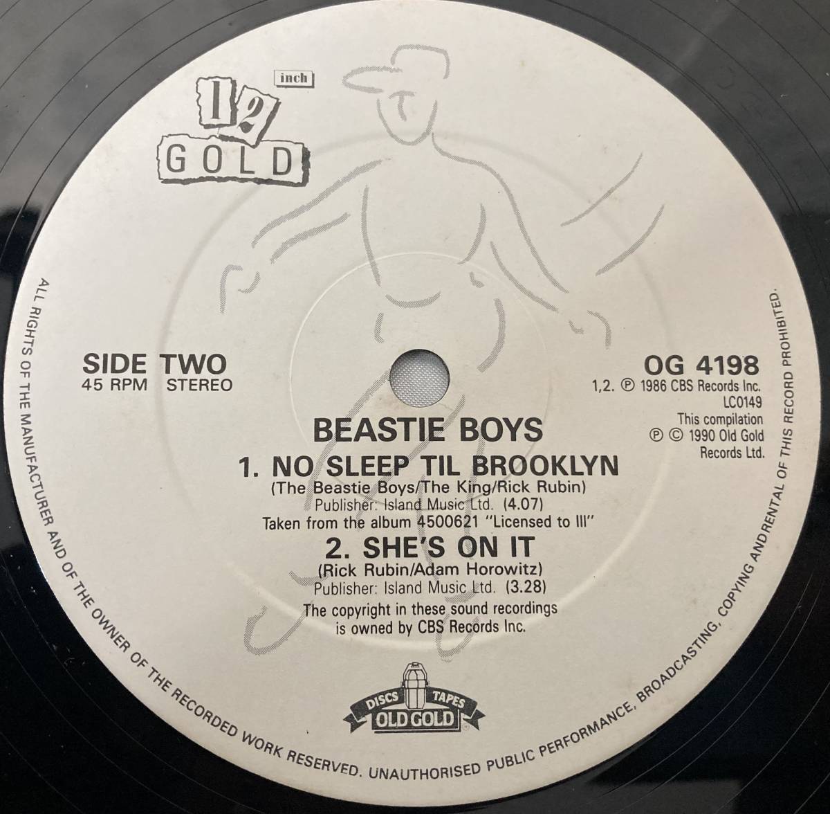 Beastie Boys - (You've Got To) Fight For Your Right To Party【UK盤/試聴検品済】90'/Hip Hop/Hard core Rap/Pop Rap 12inch シングル_画像5