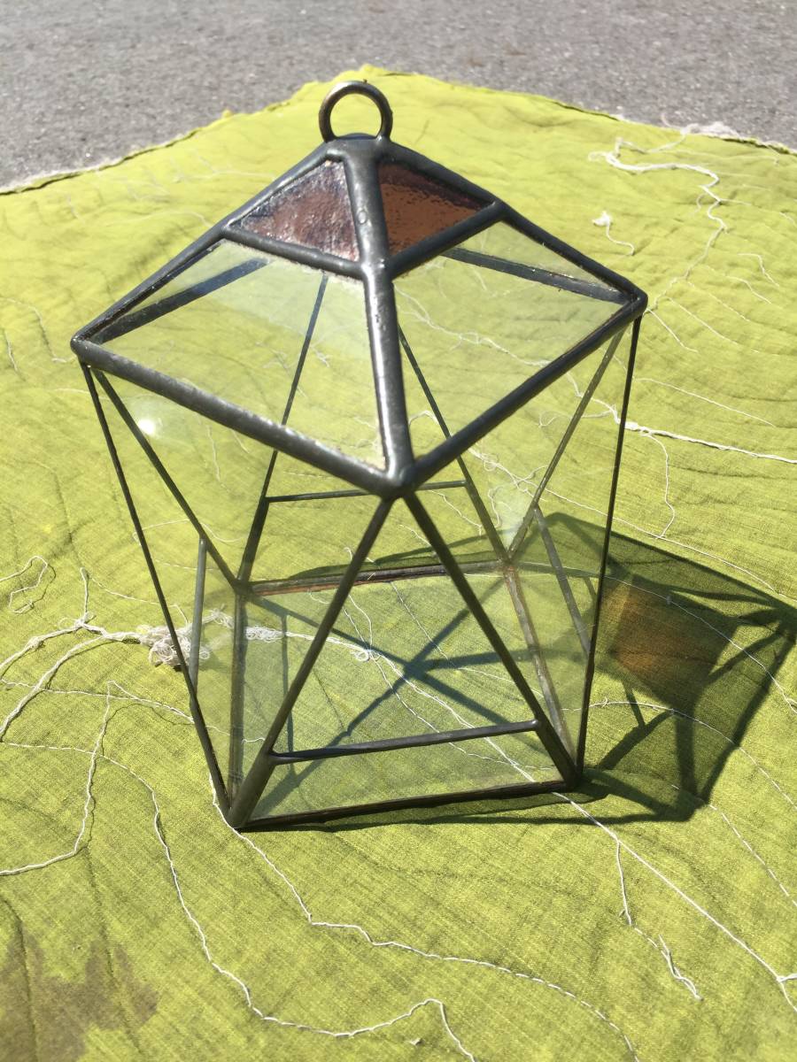 * glasswork miscellaneous goods * whole surface glass made candle stand ( hanging lowering type ).. establish / candle holder / miscellaneous goods / candle / lantern /Kc1_80