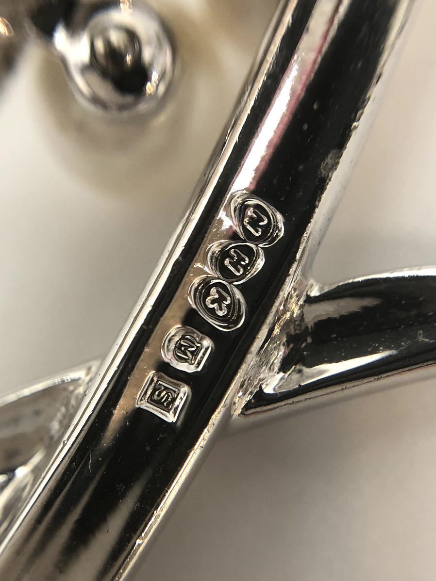 ミキモト 2Pアコヤ真珠4-5mm silver ブローチ 18676011の画像4
