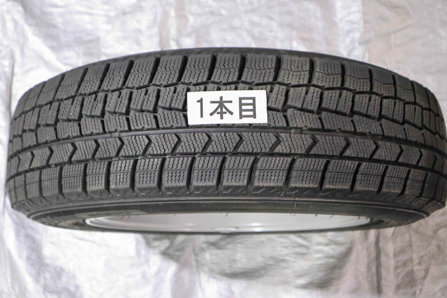 ☆KSP130 ヴィッツ 取外し バリ溝！165/70R14 社外ホイールスタッドレス4本セット 14インチ ダンロップ 14×5.5J+38 PCD100☆送料無料☆_画像4