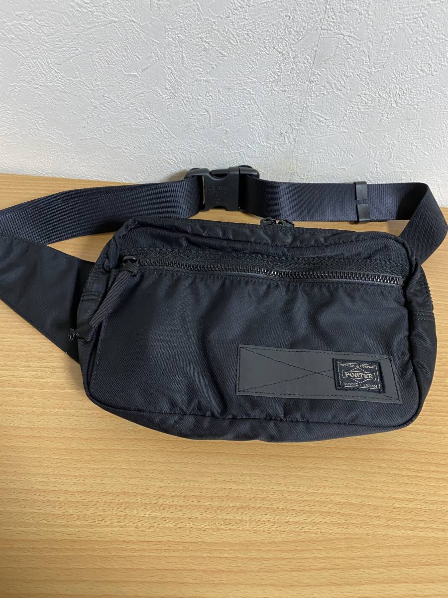 定価20,900円●新品同様●PORTER 吉田カバン ポーター RAYS WAIST BAG ウエストバッグ 黒 品番831-16117_画像1