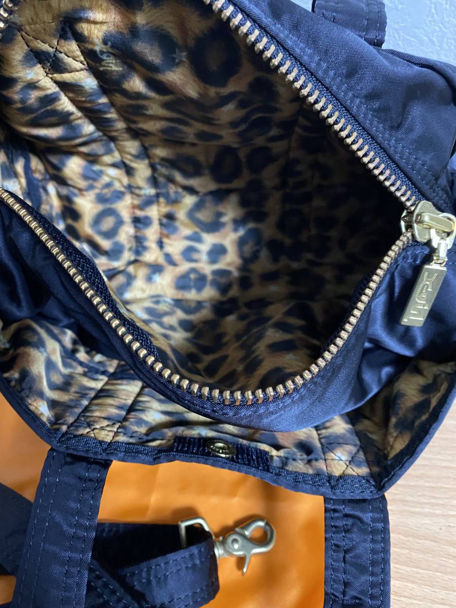 激レア●新品同様●X-girl コラボ PORTER INSIDE LEOPARD 2WAY BOSTON BAG 2WAY ボストンバッグ ショルダー バッグ 巾着袋おまけ_画像9