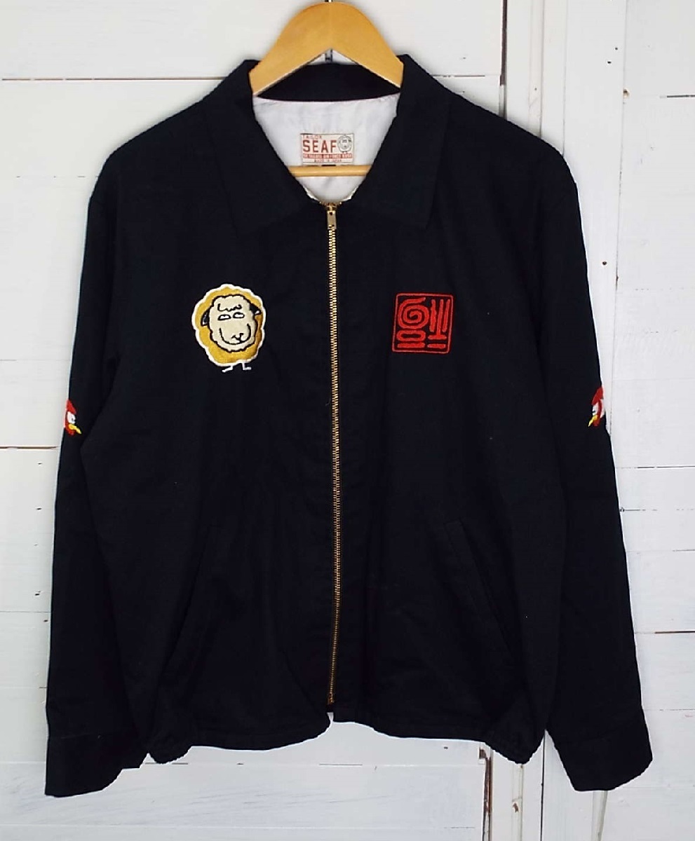 T2062〇世田谷ベース×TOYS McCOY(トイズマッコイ)スーベニアジャケット セタジャン Lサイズ ブラック 刺繍