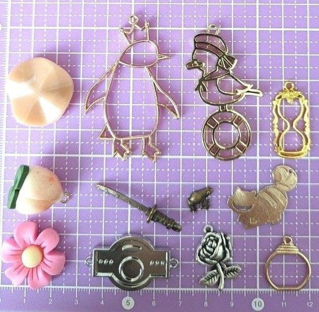 空枠　アクセサリーパーツ　セット　レジン