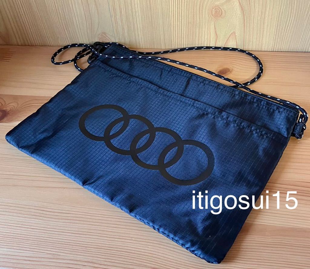 *[ не использовался ] Audi Audi* палатка Cross водоотталкивающий sakoshu сумка на плечо небольшая сумочка сумка чёрный * Novelty 