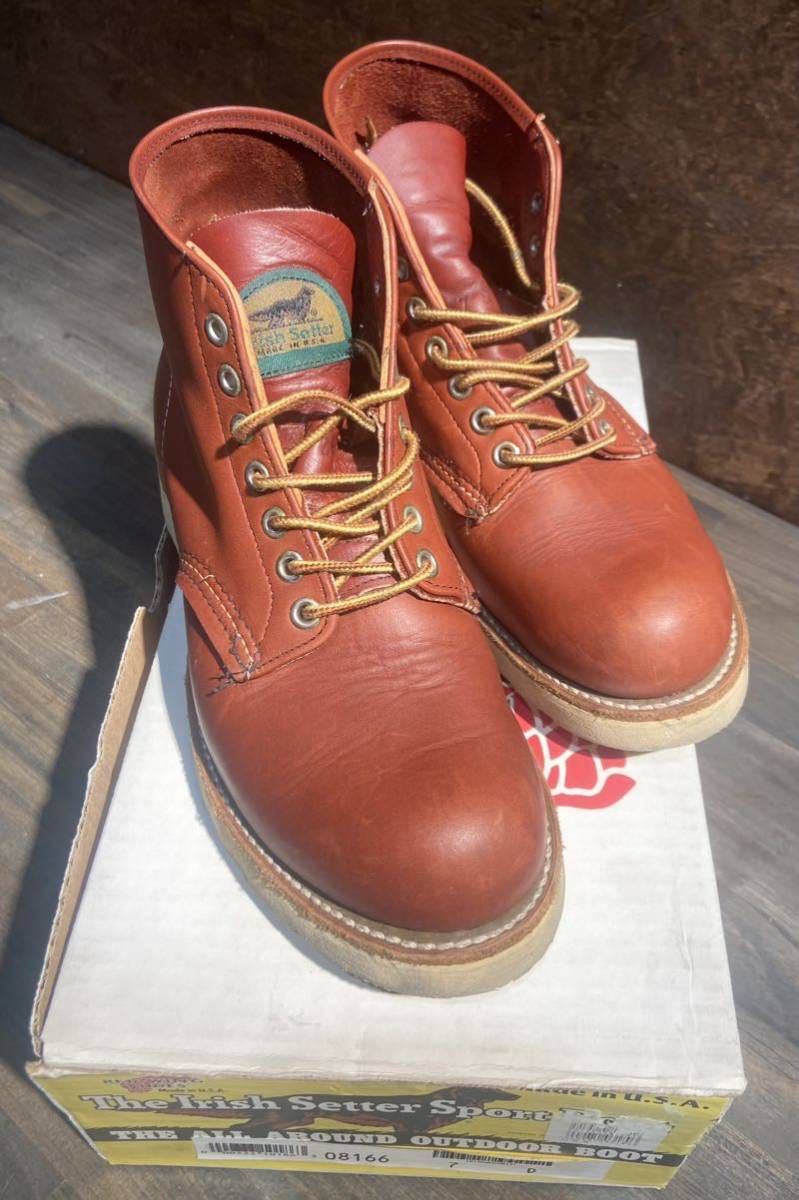 レッドウィング 8166 アイリッシュセッター プレーン トゥ ブーツ REDWING RED WING 赤茶 7D 半円犬タグ 希少_画像3