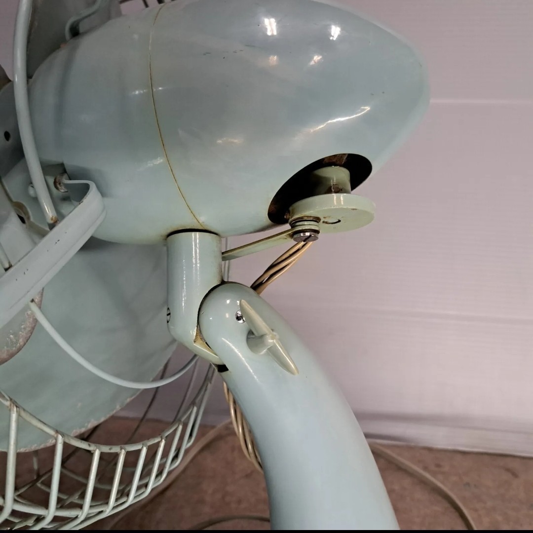 明電舎 Meidensya 扇風機 レトロ AC100V ELECTRIC FAN ビンテージ 実働 スイングOK 2SPEEDO の画像6