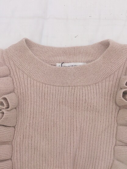 * * unused * * E hyphen world gallery tag attaching frill sombreness color long sleeve knitted sweater size F Pink Lady -sP