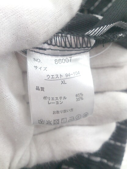 ◇ MODIFIED モディファイド ストライプ ウエストゴム パンツ サイズXL ブラック ホワイト系 メンズ Pの画像4
