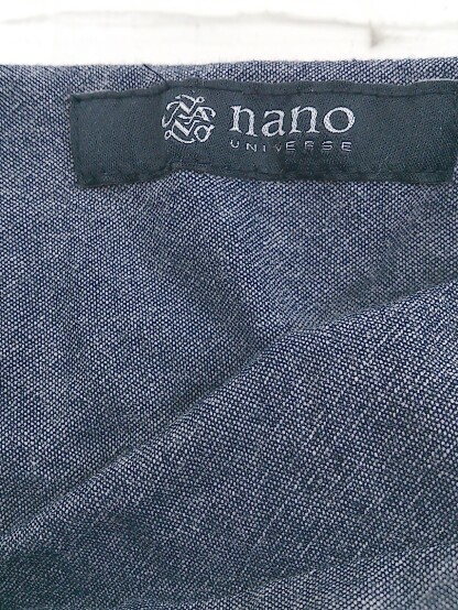 ◇ nano universe ナノユニバース 胸ポケット 長袖 シャツ サイズS ネイビー メンズ P_画像3