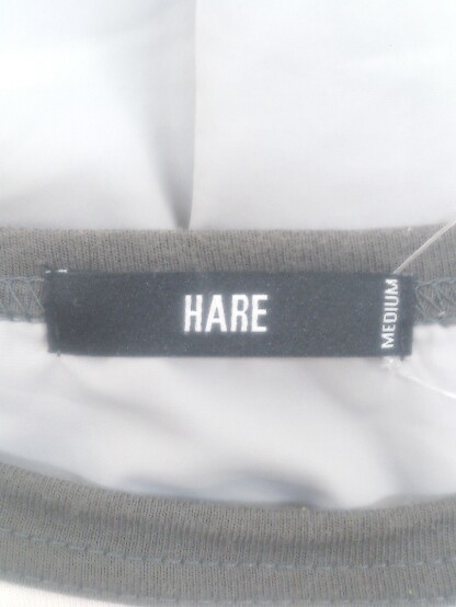 ◇ HARE ハレ 異素材 切替 半袖 Tシャツ カットソー サイズM グレー メンズ P_画像3