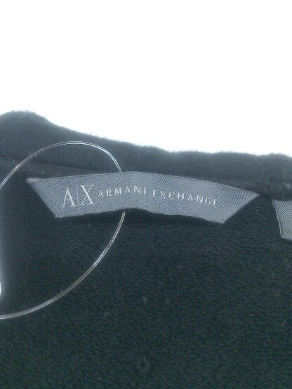 ◇ Armani Exchange アルマーニ エクスチェンジ ラメ 長袖 ミニ パーカー ワンピース サイズXS ブラック レディース P_画像3