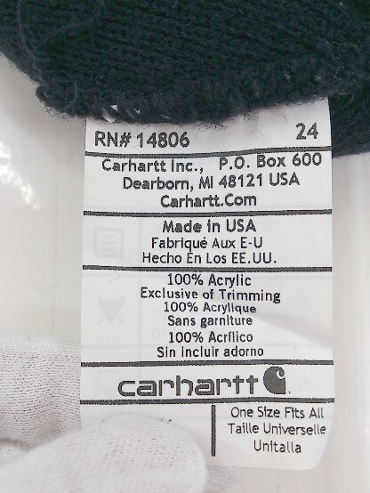 ◇ CARHARTT カーハート USA製 ロゴ ニット 帽子 ネイビー サイズONE メンズ Pの画像5