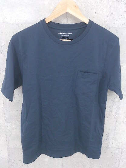 ◇ green label relaxing グリーンレーベル UNITED ARROWS 無地 半袖 Tシャツ カットソー M ネイビー メンズ_画像2