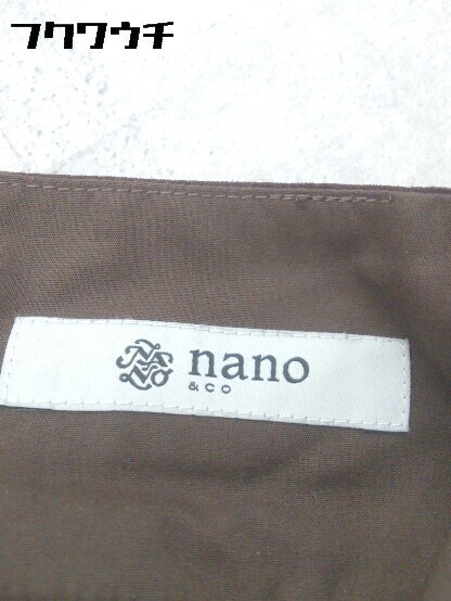 ◇ nano＆co ナノアンドコー サイドジップ タック ワイド パンツ サイズF ブラウン レディース_画像4