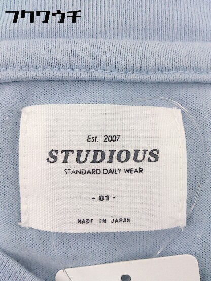 ◇ STUDIOUS ステュディオス 半袖 Tシャツ カットソー サイズ01 ライトブルー メンズ_画像4