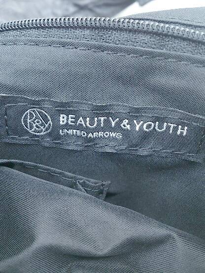 ◇ BEAUTY&YOUTH UNITED ARROWS ビューティアンドユース ポーチ付 ハンド バッグ ブラック メンズ レディース_画像5