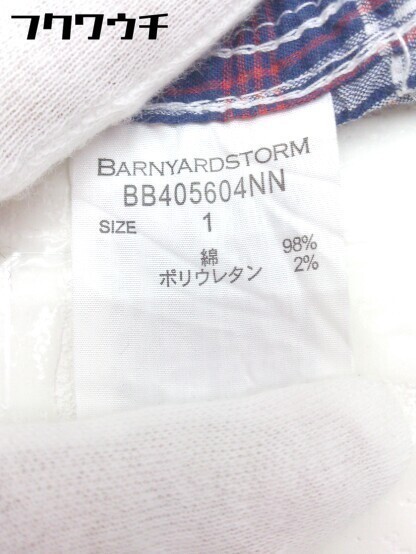 ◇ BARNYARDSTORM バンヤードストーム タータンチェック 長袖 フランネルシャツ サイズ1 ネイビー レッド ホワイト メンズ_画像5
