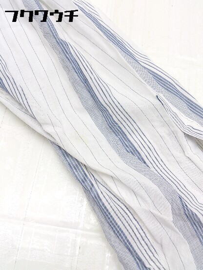 ◇ jun ashida ジュンアシダ ストライプ 長袖 シャツ サイズL ホワイト ブルー系 メンズ_画像8