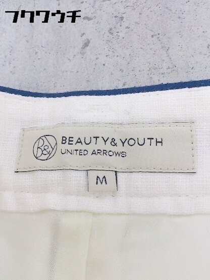 ◇ BEAUTY&YOUTH ビューティ&ユース UNITED ARROWS ロールアップ ショートパンツ サイズM ホワイト レディース_画像4