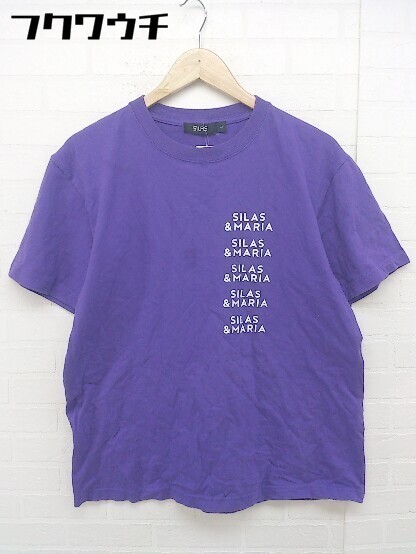 ◇ SILAS サイラス ロゴ プリント 半袖 Tシャツ カットソー サイズL パープル ホワイト メンズ_画像2