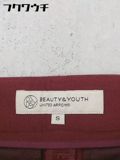 ◇ BEAUTY & YOUTH UNITED ARROWS タック ショート パンツ サイズS レッド系 レディース_画像4